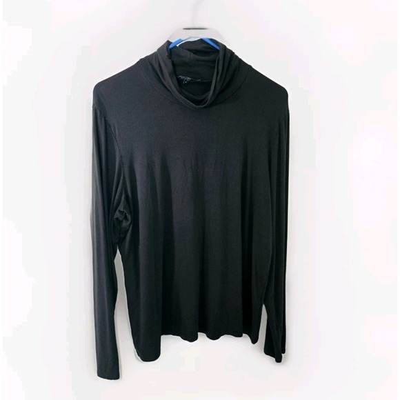 Eileen Fisher Dresses & Skirts - Eileen Fisher Stretch Rayon Black Mock Neck Long Sleeve Made In USA XL